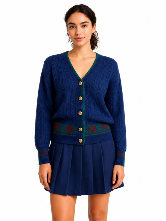 Ralph Lauren Sweaters - Lauren Ralph Lauren Rare Vintage Cable Cardigan Sweater With Gold Buttons